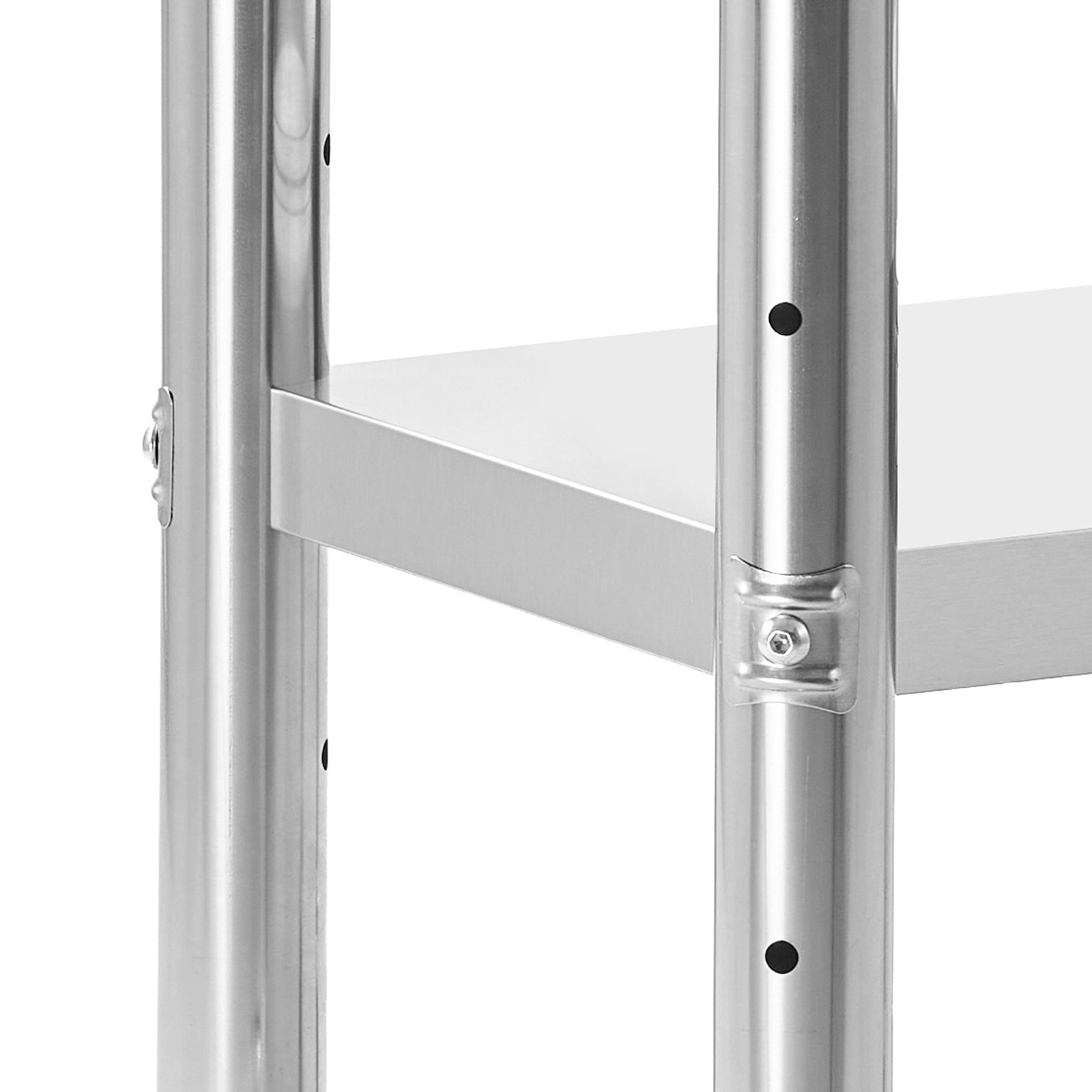 Stainless Steel Kitchen Work Table With Wheels And Undershelf_voghion.com